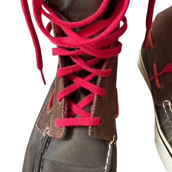 Sperry Top Sider 9301242 brown lace up boots shoes warm plaid interior 6 1/2M - Picture 7 of 9